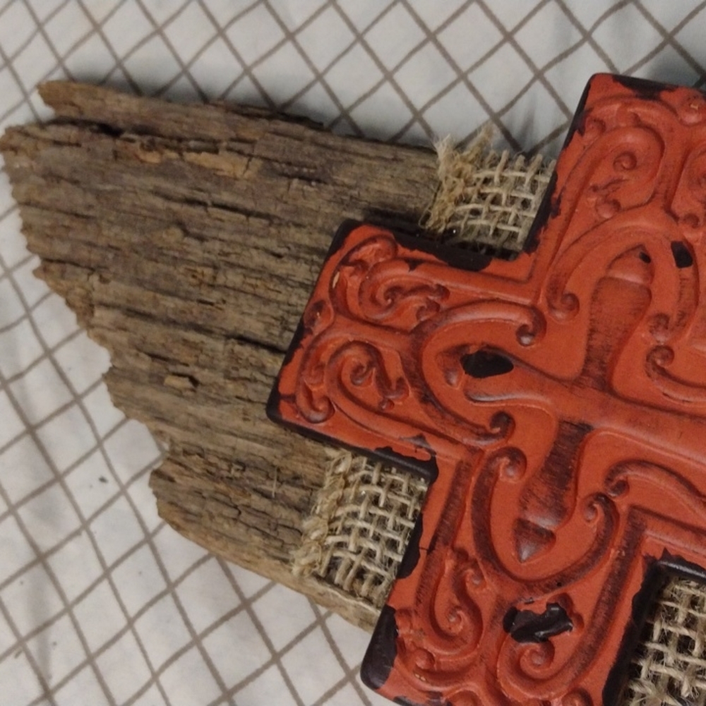 Rustic Barn Lumber Cross - Picture 2 of 6